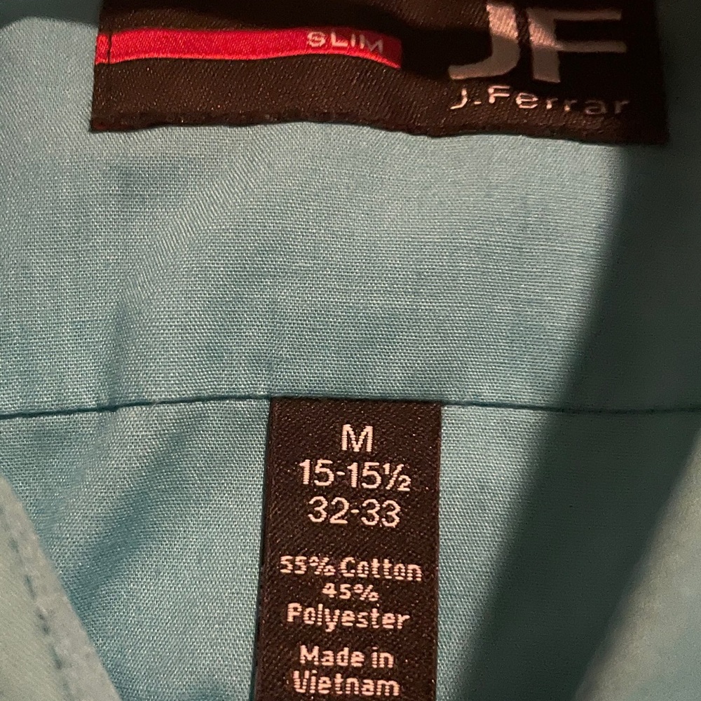 JF slim fit blue collared shirt 15-15.5 32-33